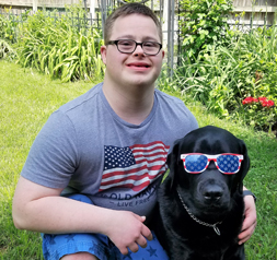 Denise Gehringer's son Jacob and his dog Miller