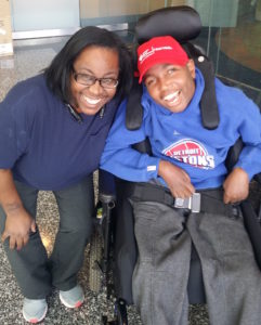 Davinna and her son Dishon smiling