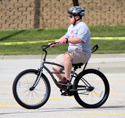 Denise Gehringer's son Jacob riding a bicycle