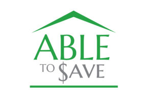 ABLEtoSave Logo - "ABLE" is in green and "to $Ave" is in gray