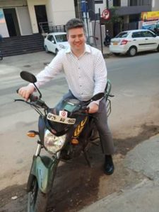 Shane Wegner sitting on a motorcycle