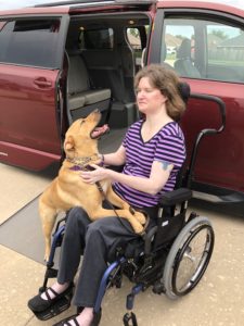 Leah Campbell and her service dog