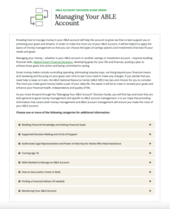 Decision Guide about managing your ABLE account